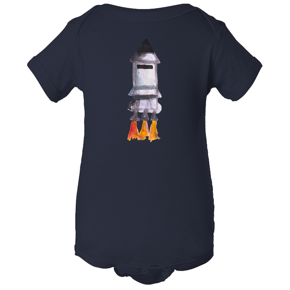 Baby Onesies - Spaceship Water Color Unisex Body Suit Design - Kids' Clothing