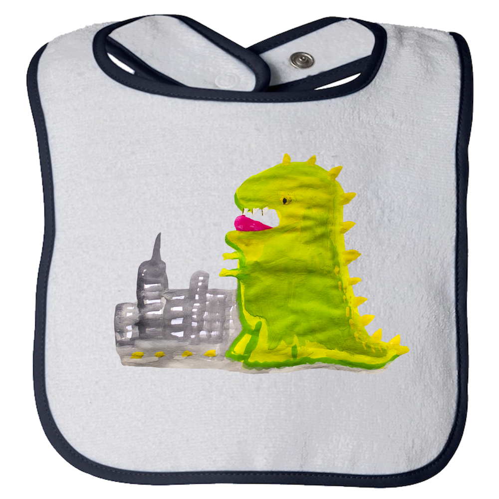 Baby Bib - Dinosaur in the City Watercolor Unisex Design