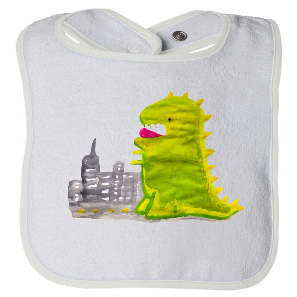 Baby Bib - Dinosaur in the City Watercolor Unisex Design