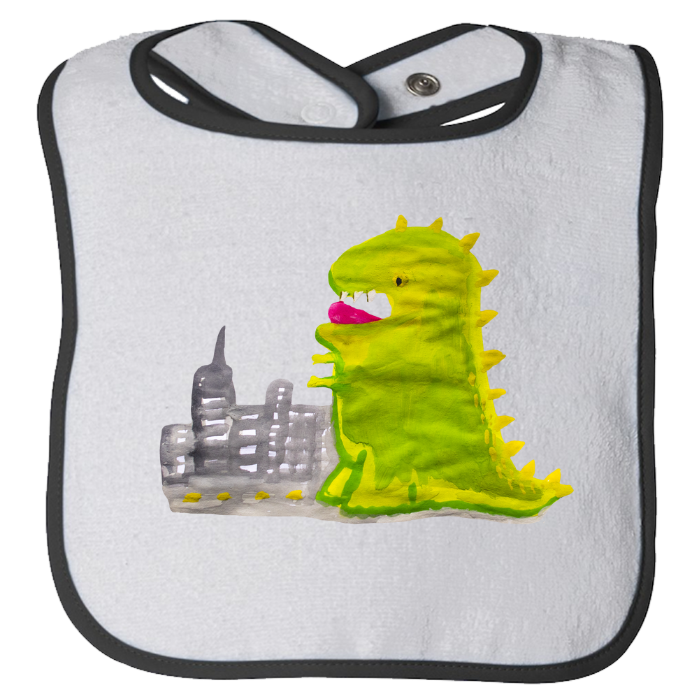 Baby Bib - Dinosaur in the City Watercolor Unisex Design