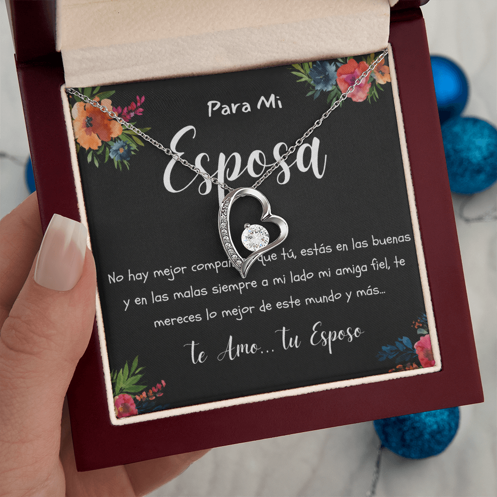 Joya de Regalo Para MI Esposa Collar de Corazon Para Mujer Idea de Regalo Aniversario, Cumpleanos, Dia de la Madre