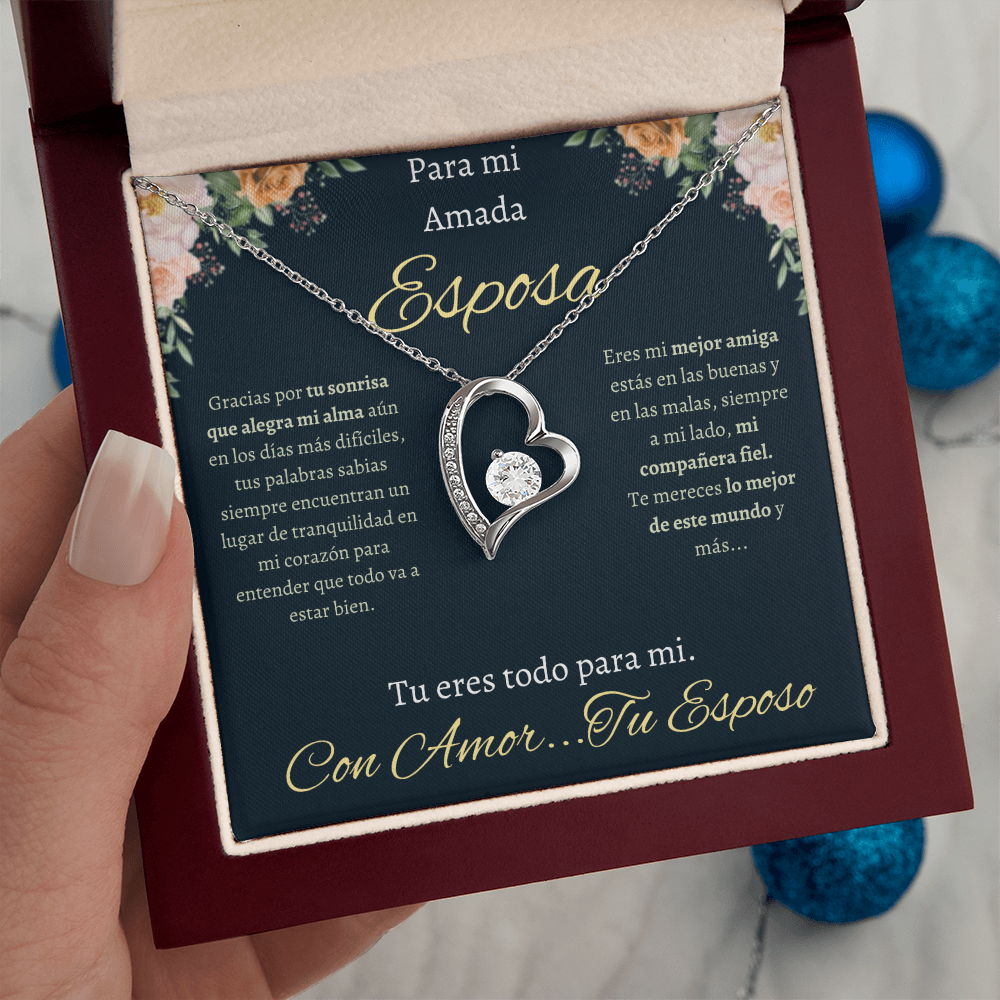 Regalo Para Esposa Collar De Corazón | Collar Romántico con Caja de Regalo Wife