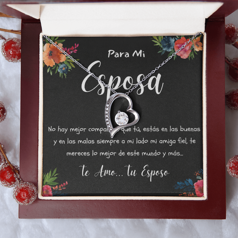 Joya de Regalo Para MI Esposa Collar de Corazon Para Mujer Idea de Regalo Aniversario, Cumpleanos, Dia de la Madre