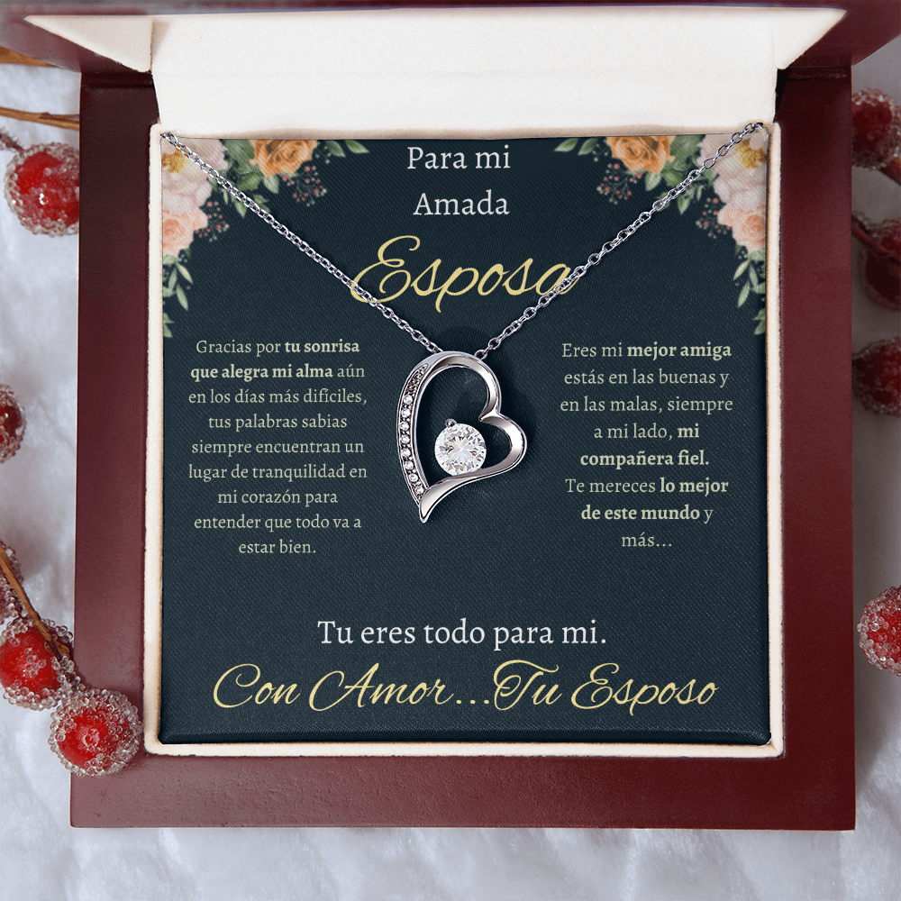 Regalo Para Esposa Collar De Corazón | Collar Romántico con Caja de Regalo Wife