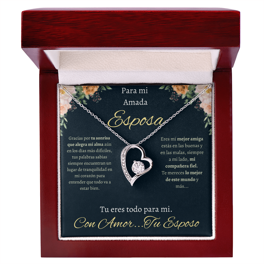 Regalo Para Esposa Collar De Corazón | Collar Romántico con Caja de Regalo Wife