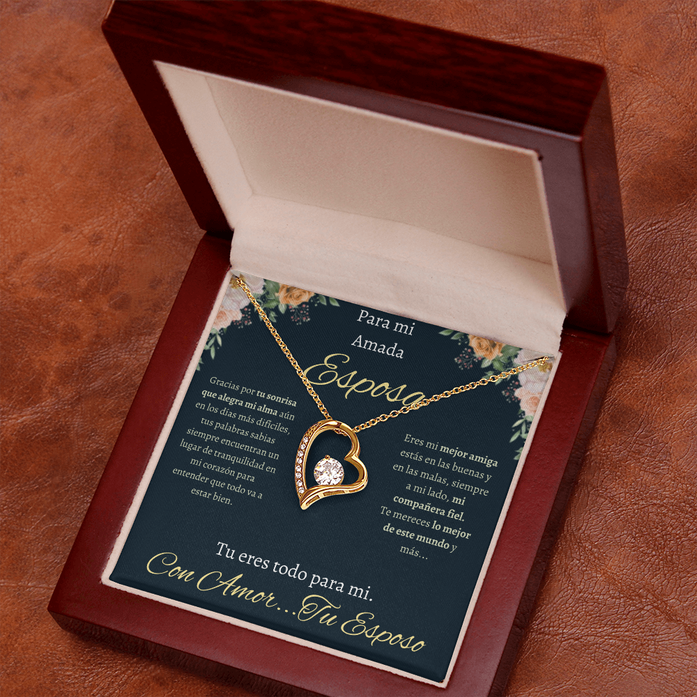Regalo Para Esposa Collar De Corazón | Collar Romántico con Caja de Regalo Wife