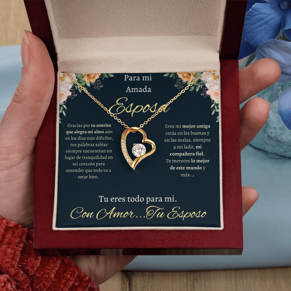 Regalo Para Esposa Collar De Corazón | Collar Romántico con Caja de Regalo Wife