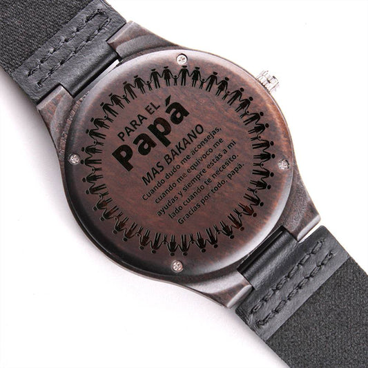 Regalo Dia Del Padre Reloj Madera Grabado Regalo de Hijo Para Papa Reloj Hombre
