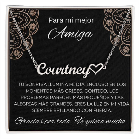 Regalo Personalizado Para Mujer Regalo Mejor Amiga Collar Pendiente Con Nombre Navidad