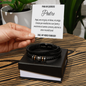 Regalo Para Papa Pulsera Cuero Negra Mensaje Personalizado de Hijo Para Padre