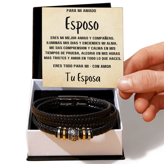 To My Beloved Husband – You Are My Best Friend - Regalo Para Mi Amado Esposo Eres mi Mejor Amigo Regalo Pulsera Cuero Para Papa