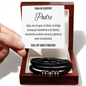 Regalo Para Papa Pulsera Cuero Negra Mensaje Personalizado de Hijo Para Padre
