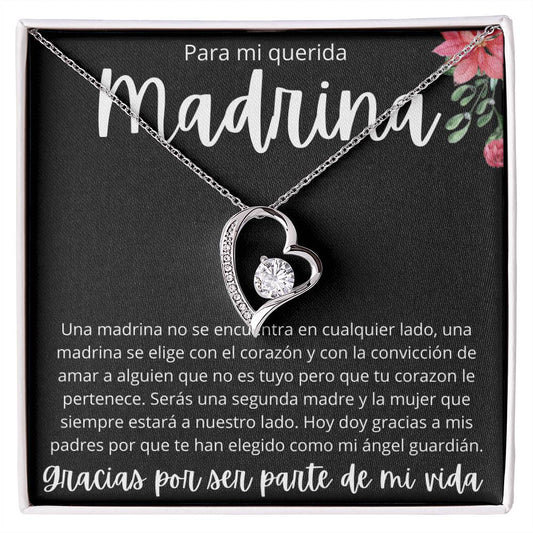 La Madrina Gift Set de Regalo Para Madrina Padrinos De Bautizo Collar de Corazon Joyeria Para Mujer