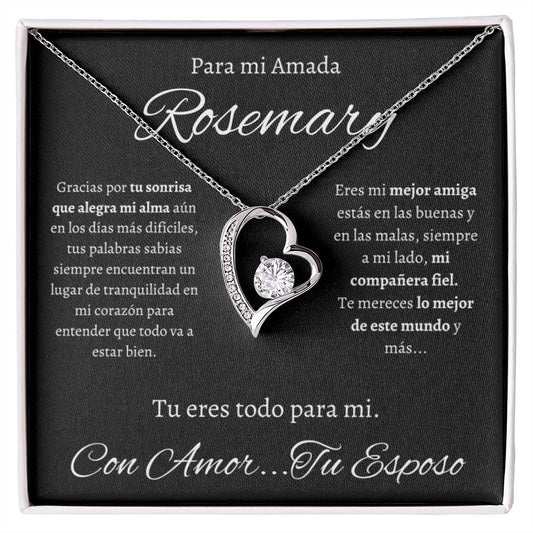 Regalo  Para Mi Amada Esposa Collar Detalle Para Mujer Joya de Regalo de Aniversario Para Esposa de Esposo  Rosemary