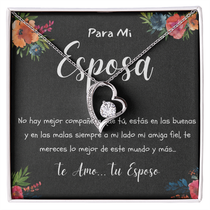 Joya de Regalo Para MI Esposa Collar de Corazon Para Mujer Idea de Regalo Aniversario, Cumpleanos, Dia de la Madre