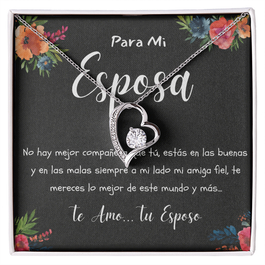 Joya de Regalo Para MI Esposa Collar de Corazon Para Mujer Idea de Regalo Aniversario, Cumpleanos, Dia de la Madre