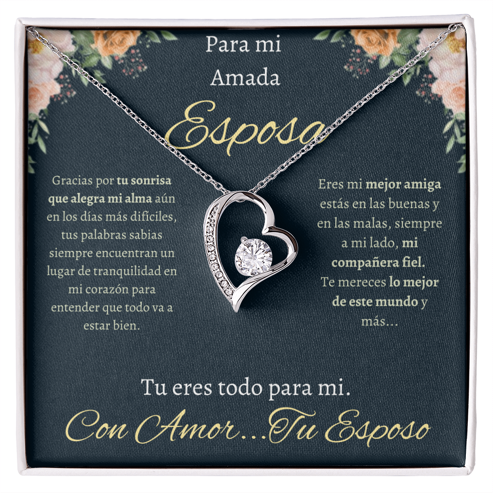 Regalo Para Esposa Collar De Corazón | Collar Romántico con Caja de Regalo Wife