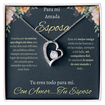 Regalo Para Esposa Collar De Corazón | Collar Romántico con Caja de Regalo Wife