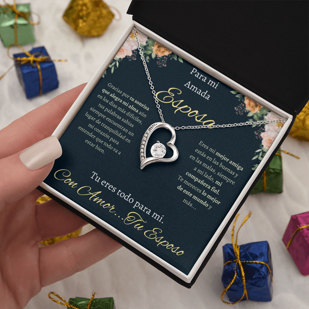 Regalo Para Esposa Collar De Corazón | Collar Romántico con Caja de Regalo Wife
