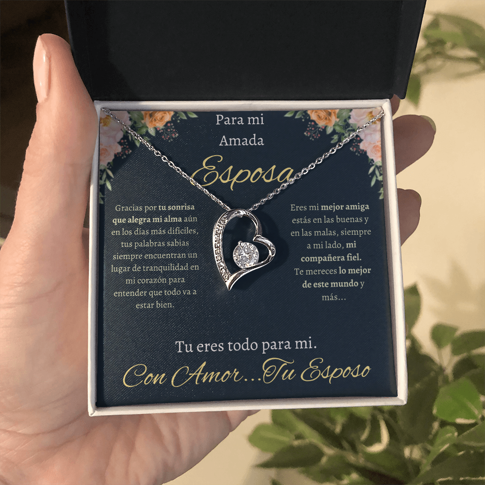 Regalo Para Esposa Collar De Corazón | Collar Romántico con Caja de Regalo Wife