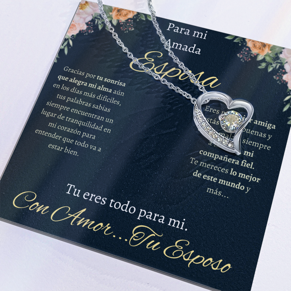 Regalo Para Esposa Collar De Corazón | Collar Romántico con Caja de Regalo Wife