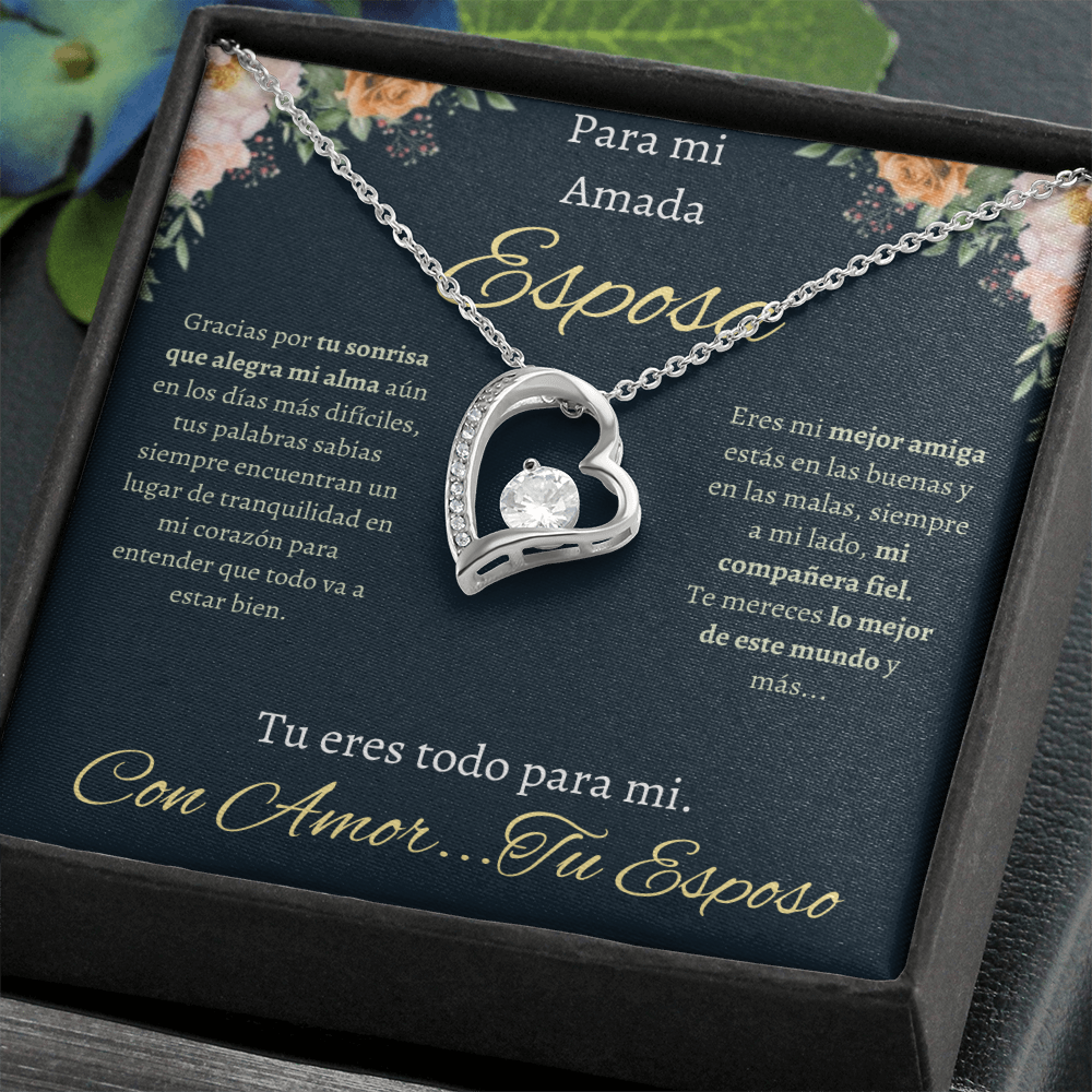 Regalo Para Esposa Collar De Corazón | Collar Romántico con Caja de Regalo Wife