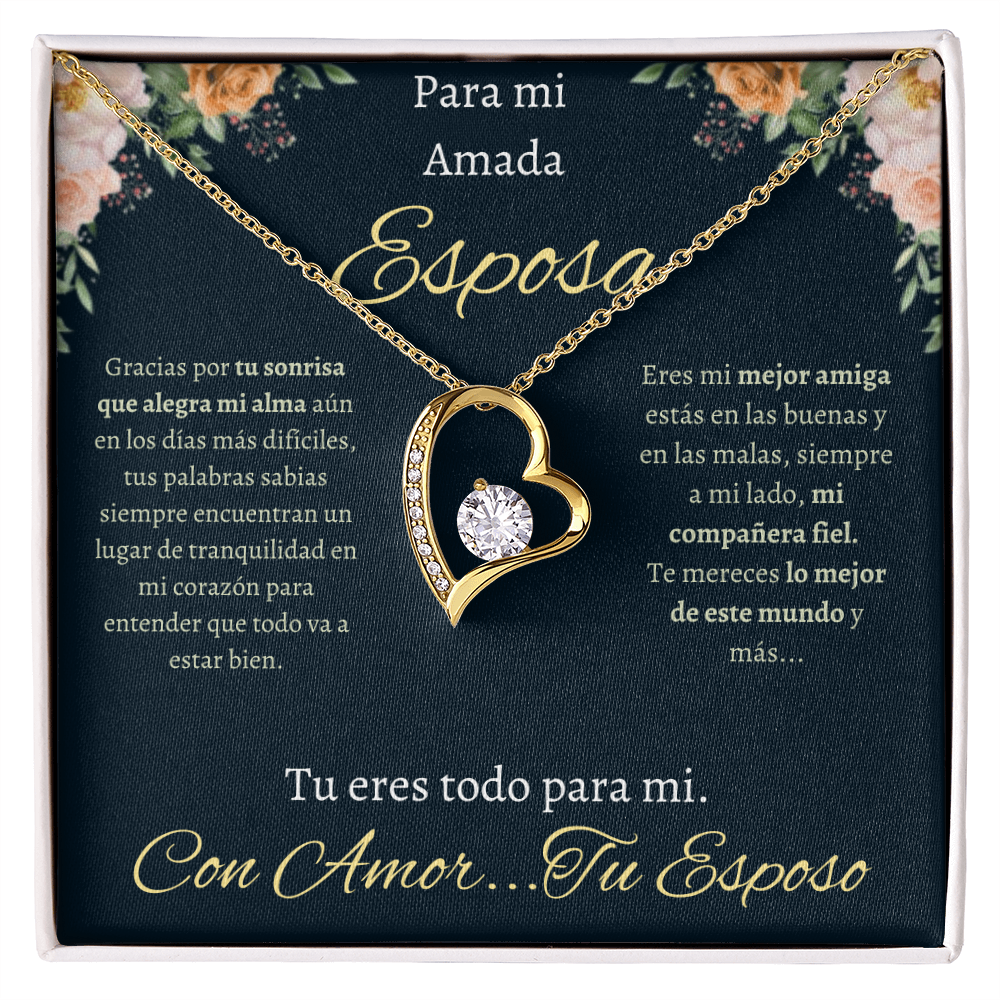 Regalo Para Esposa Collar De Corazón | Collar Romántico con Caja de Regalo Wife