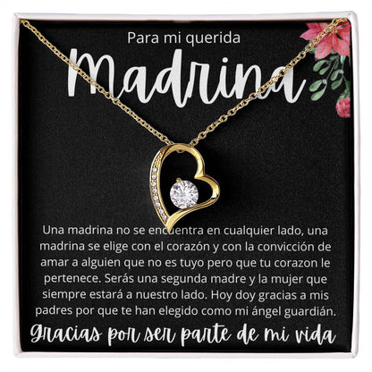 La Madrina Gift Set de Regalo Para Madrina Padrinos De Bautizo Collar de Corazon Joyeria Para Mujer
