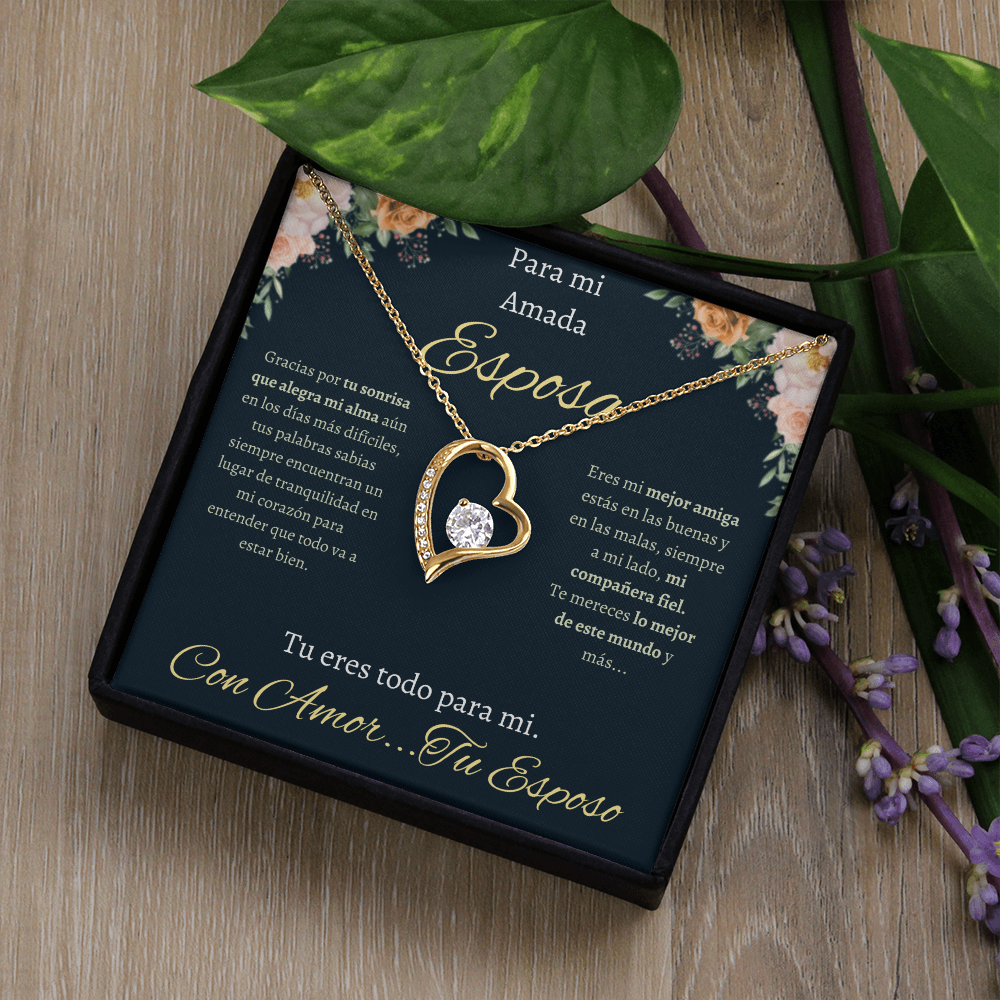 Regalo Para Esposa Collar De Corazón | Collar Romántico con Caja de Regalo Wife