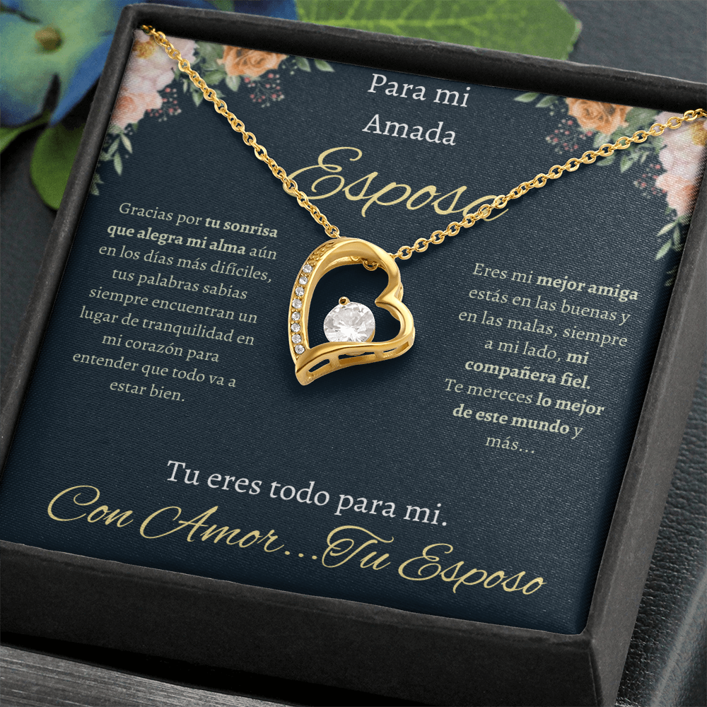 Regalo Para Esposa Collar De Corazón | Collar Romántico con Caja de Regalo Wife