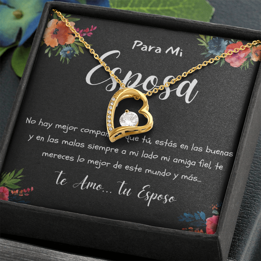 Joya de Regalo Para MI Esposa Collar de Corazon Para Mujer Idea de Regalo Aniversario, Cumpleanos, Dia de la Madre
