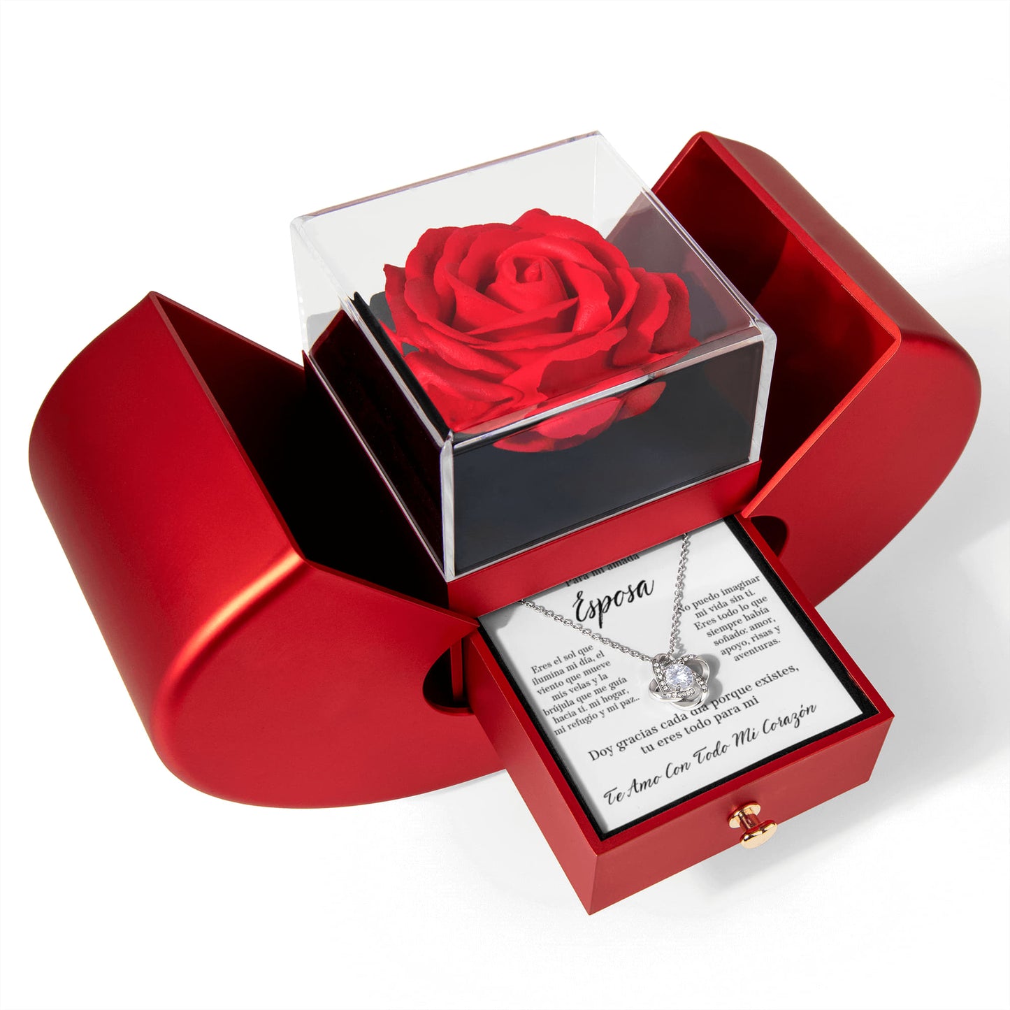 Regalo para esposa joya set de regalo para mujer cadena y colgante de flor
