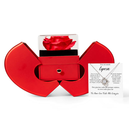 Regalo para esposa joya set de regalo para mujer cadena y colgante de flor