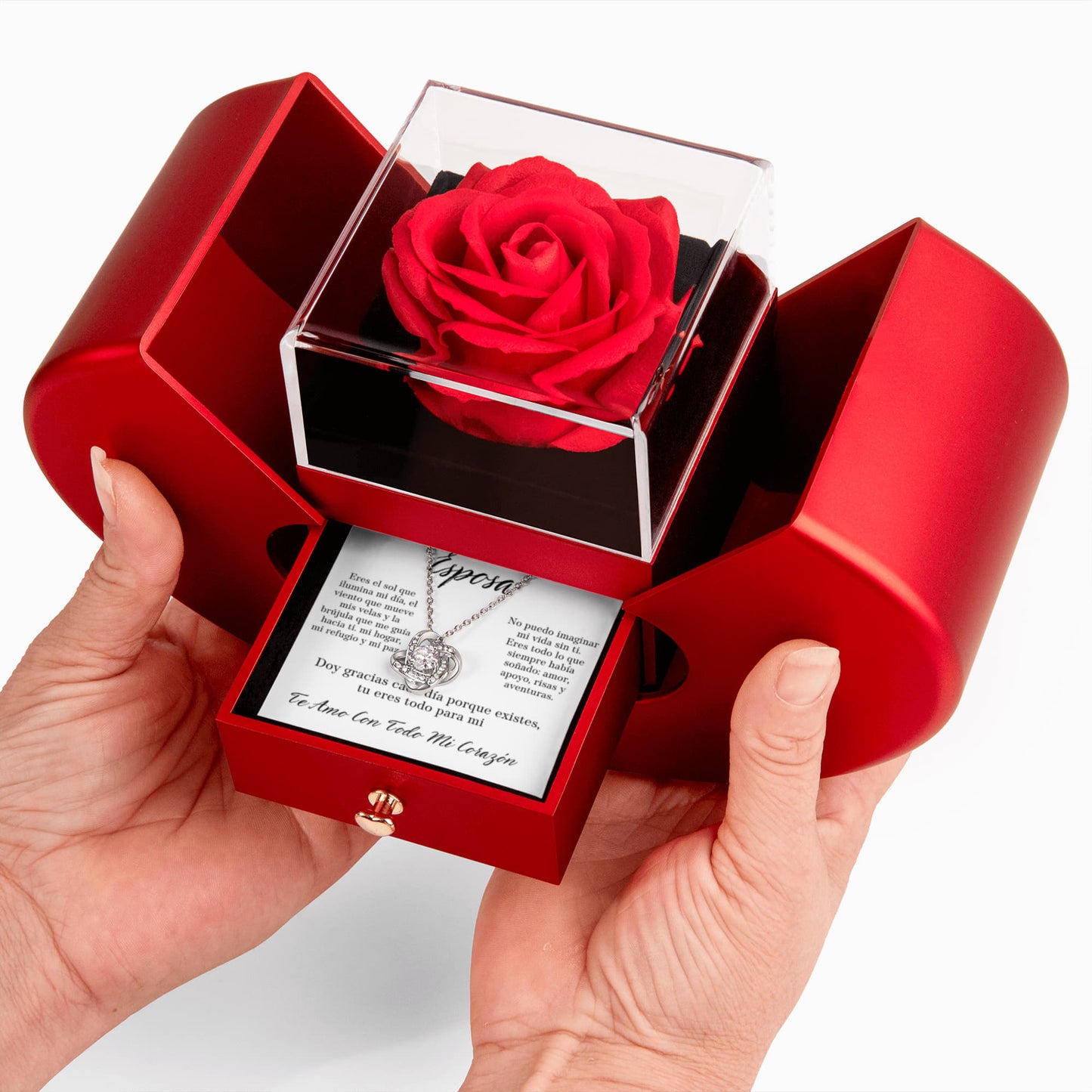 Regalo para esposa joya set de regalo para mujer cadena y colgante de flor