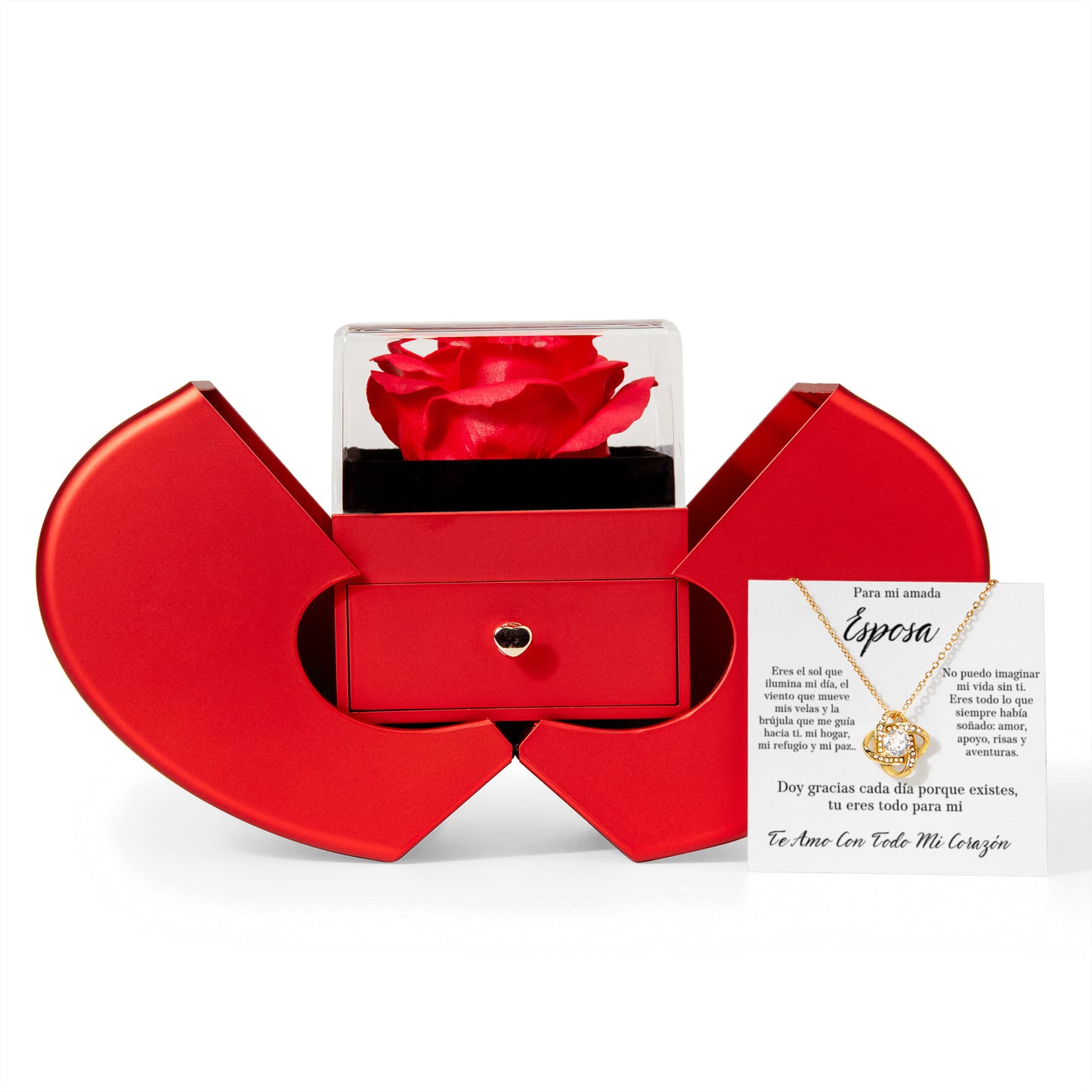 Regalo para esposa joya set de regalo para mujer cadena y colgante de flor