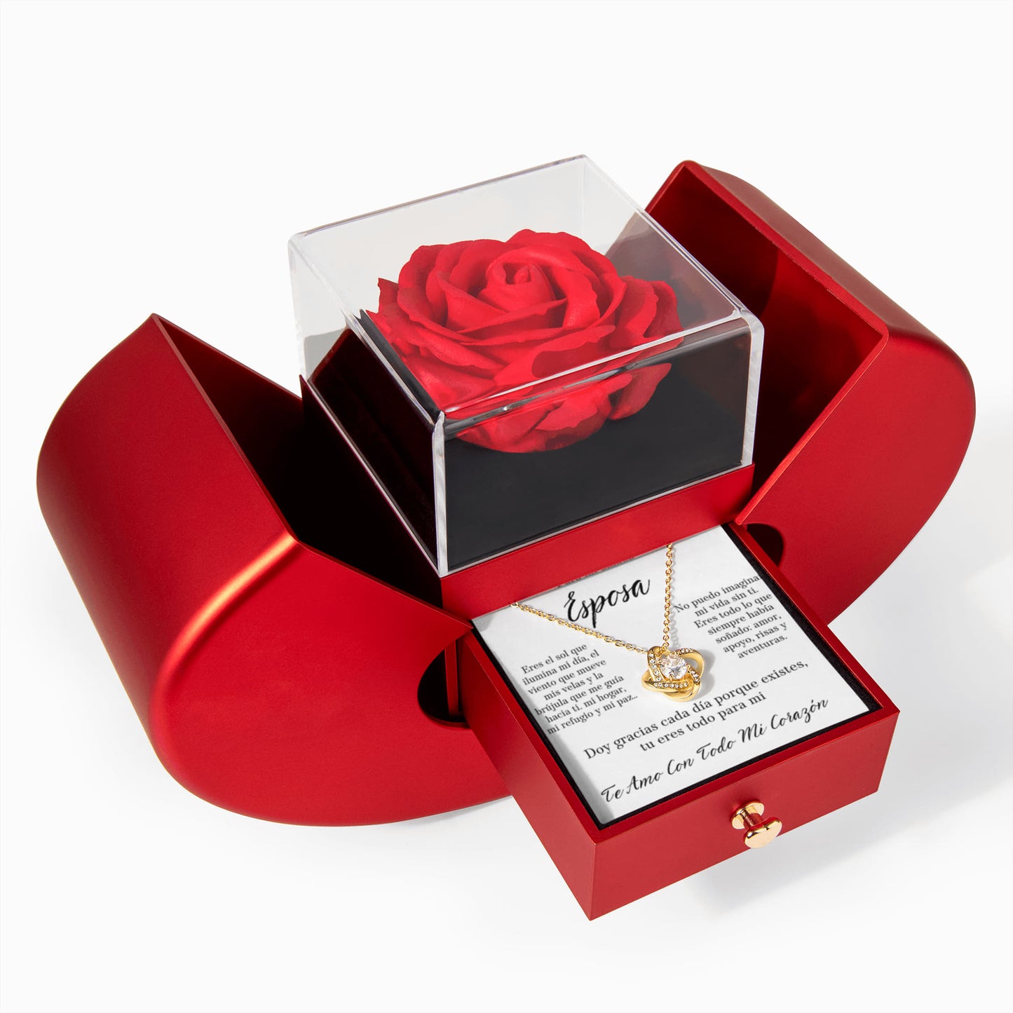 Regalo para esposa joya set de regalo para mujer cadena y colgante de flor