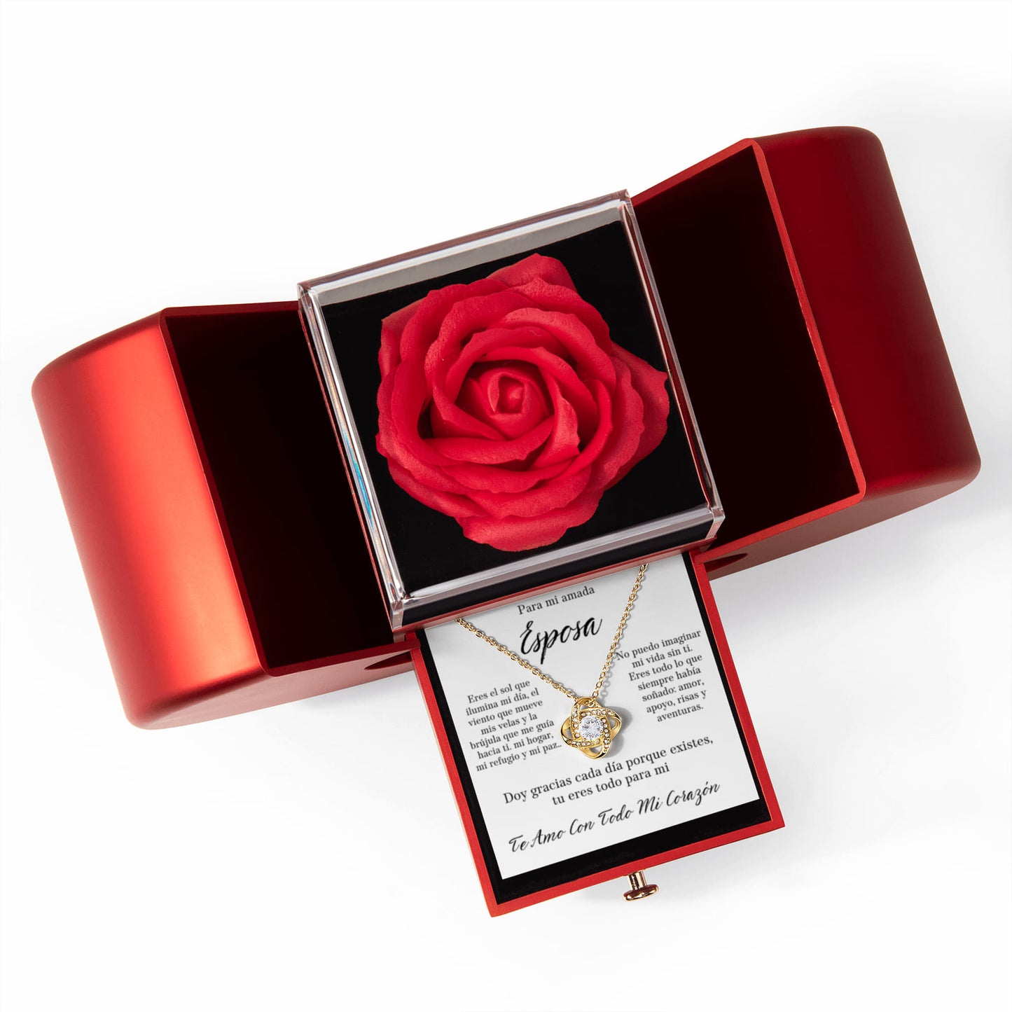 Regalo para esposa joya set de regalo para mujer cadena y colgante de flor