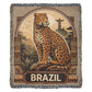 Brazil Jaguar Woven Blanket: Vintage Rio Rainforest Throw final