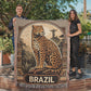 Brazil Jaguar Woven Blanket: Vintage Rio Rainforest Throw final