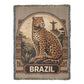 Brazil Jaguar Woven Blanket: Vintage Rio Rainforest Throw final