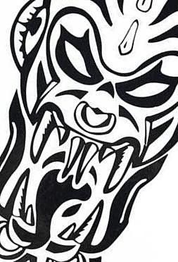 Tribal Demond Large Vampire Black  Zombie Temporary Tattoo