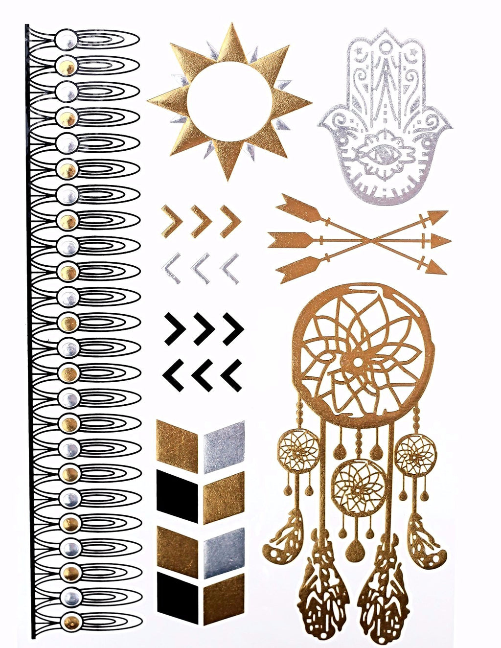 Bohemian Metallic Gold Temporary Tattoo