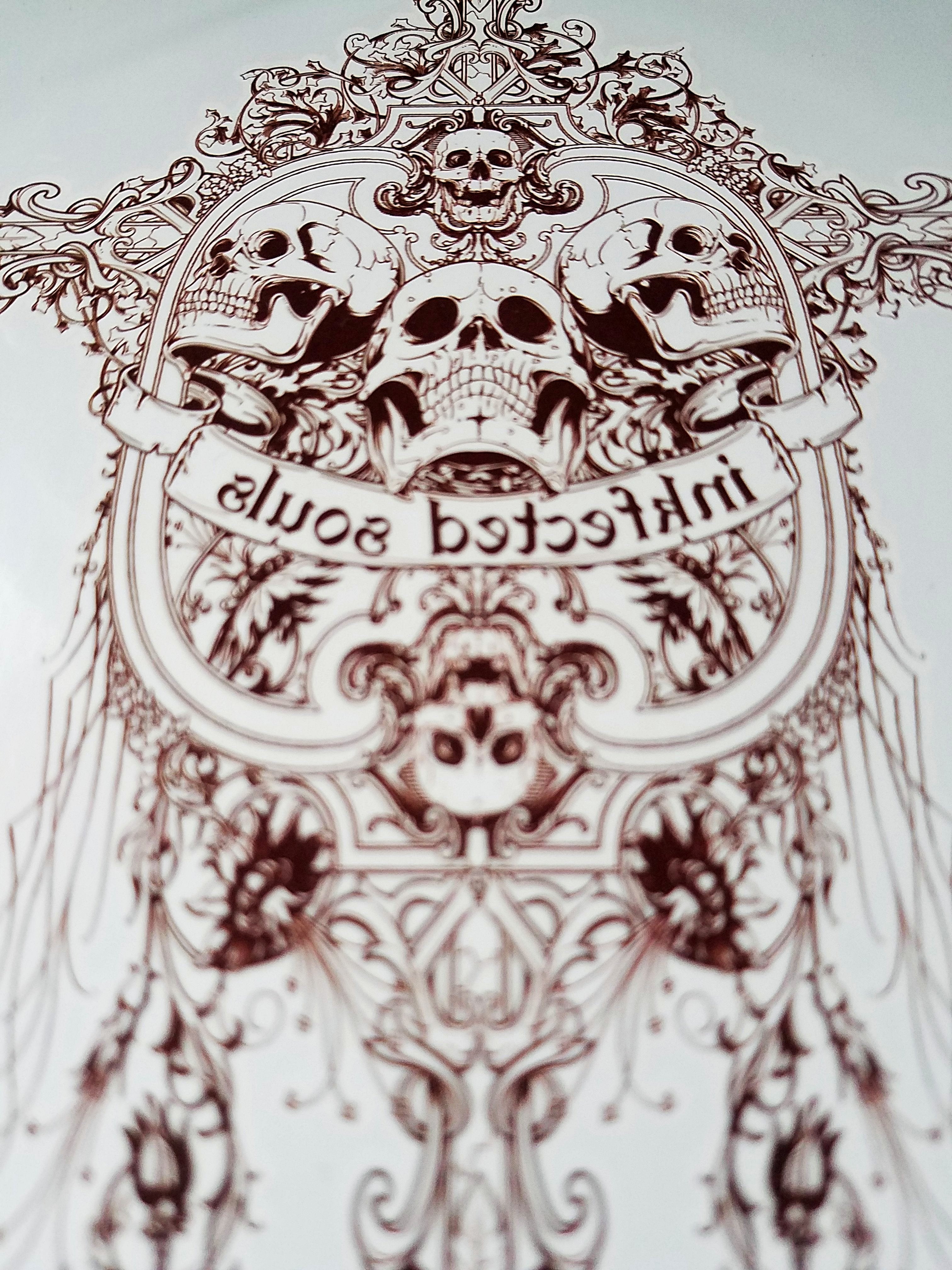 Skull Temporary Tattoos Body Arm Tattoo Sticker  [Brown]