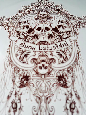 Skull Temporary Tattoos Body Arm Tattoo Sticker  [Brown]