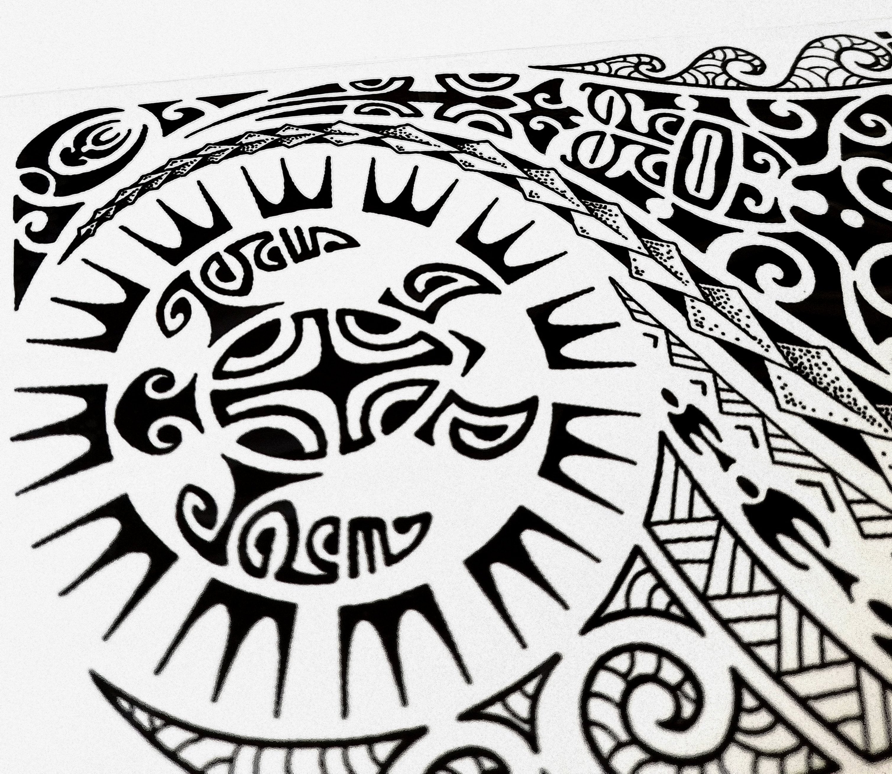 Tribal/Maui Sleeve Black Temporary Tattoo