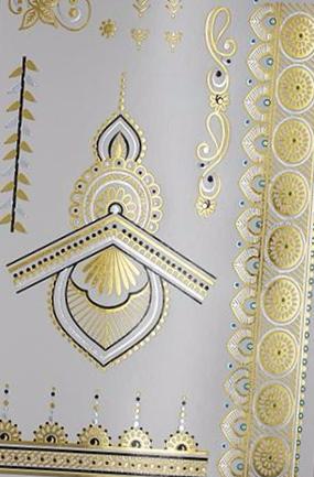 Metallic Gold Henna  Temporary Tattoo