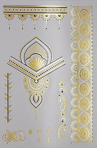 Metallic Gold Henna  Temporary Tattoo