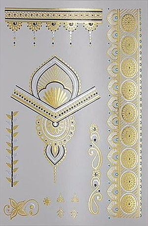 Metallic Gold Henna  Temporary Tattoo