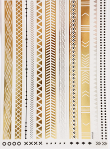 Bracelet Metallic Gold/Silver & Black Temporary Tattoos