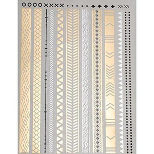 Bracelet Metallic Gold/Silver & Black Temporary Tattoos